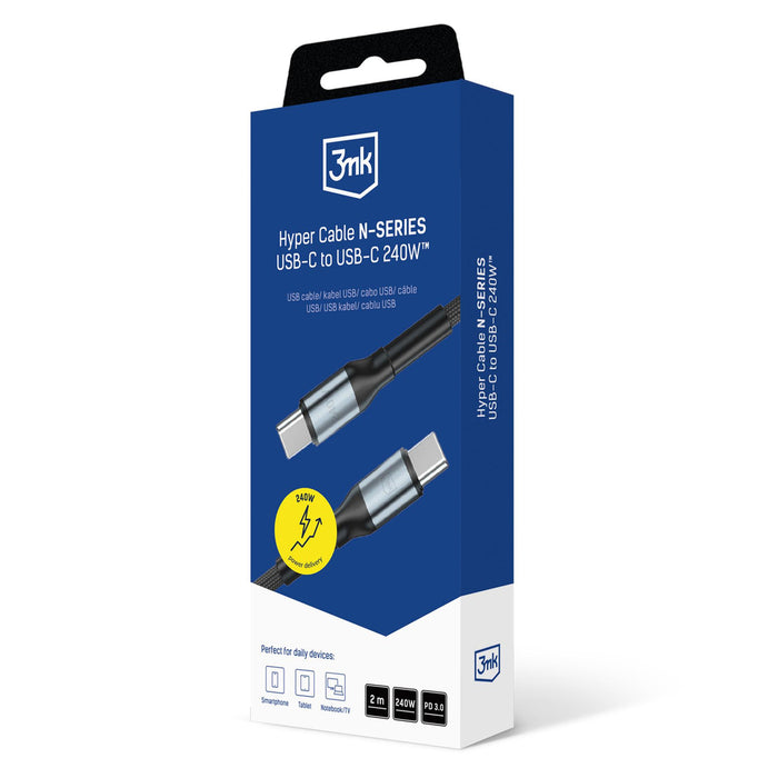 3mk Hyper Cable N-SERIES USB-C / USB-C 2m 48V/5A 240W / black