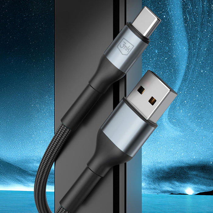 3mk Hyper Cable 3mk Hyper Cable N-SERIES USB-A / USB-C 1m 9V/2A 18W QC 3.0 / black