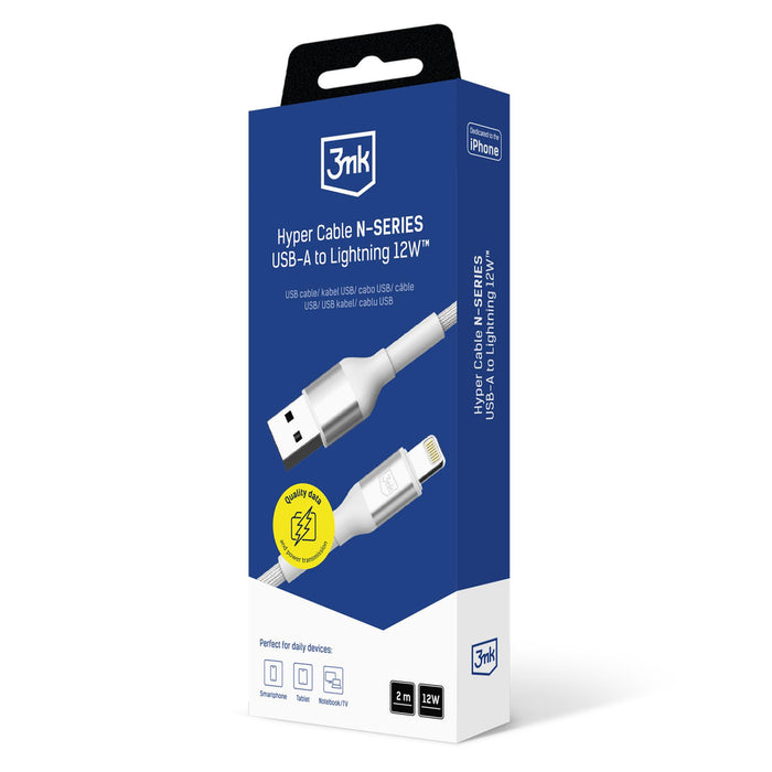 3mk 3mk Cable 3mk Hyper Cable N-SERIES USB-A / Lightning 2m 5V/2.4A 12W / white