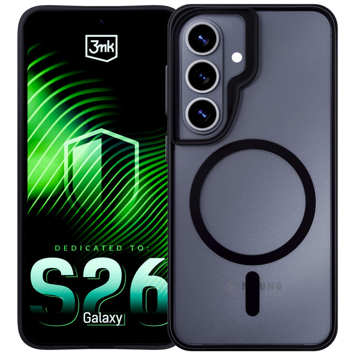 3mk Satin Armor MagCase for Samsung Galaxy S26 - Transparent Black