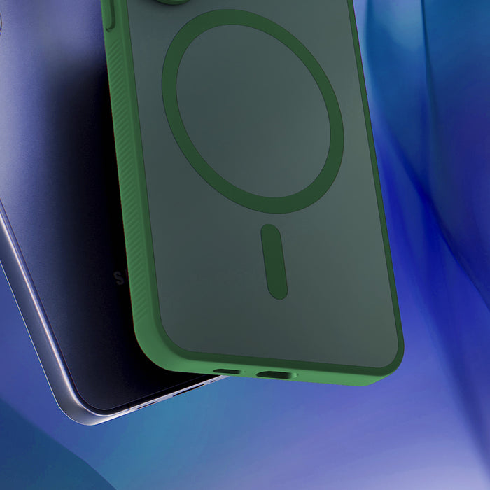 3mk Smoke MagCase for Samsung Galaxy S25 - Green-Translucent