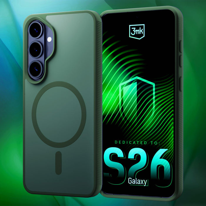 3mk Smoke MagCase for Samsung Galaxy S26 - green