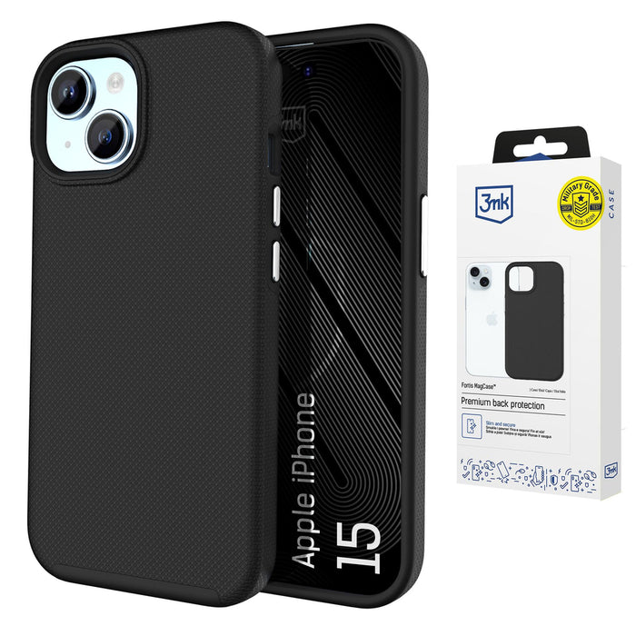 3mk Fortis MagCase for iPhone 15 - black