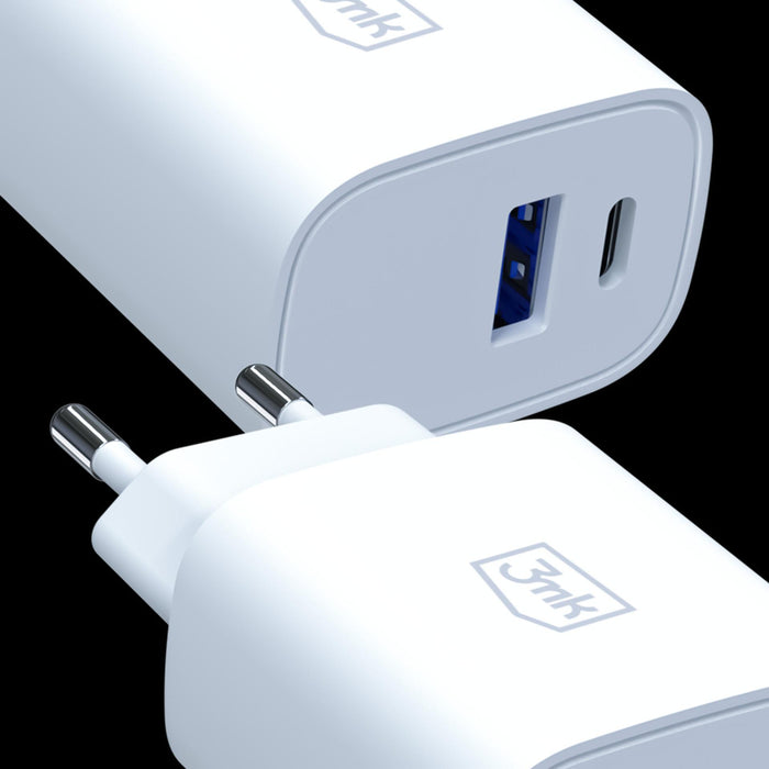 3mk FlowPower 25W 1A1C PD QC4+ Wall Charger - White