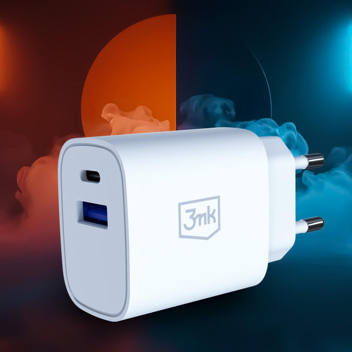 3mk FlowPower 30W 1A1C PD 3.0 QC4+ Wall Charger - White