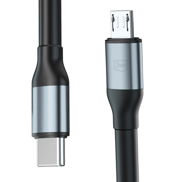 3mk Hyper Cable N-SERIES USB-C / MicroUSB 1m QC 3.0 5V/2A 10W - black