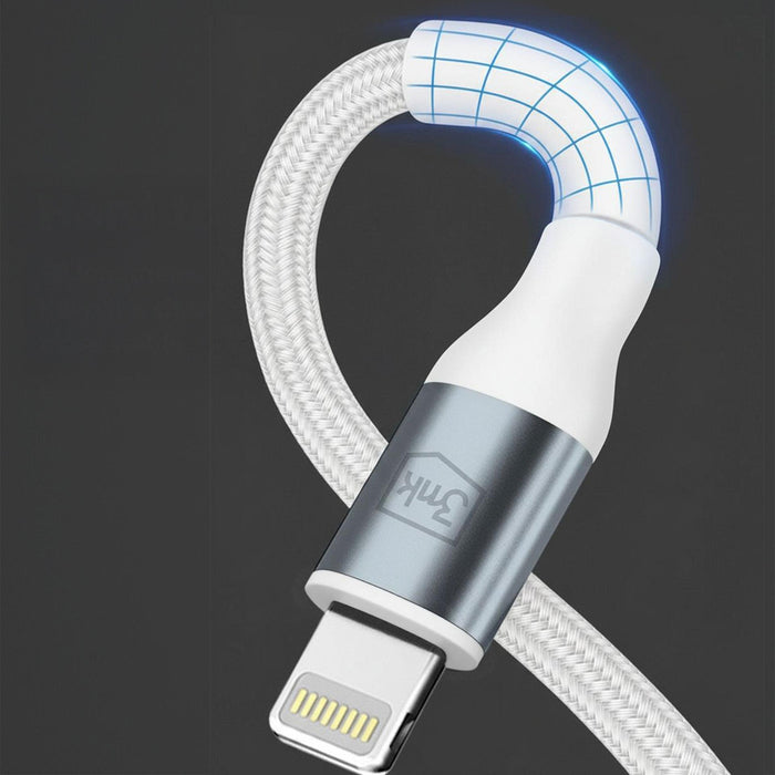3mk Hyper Cable N-SERIES USB-C / Lightning 2m PD 3.0 9V / 3A 27W - white