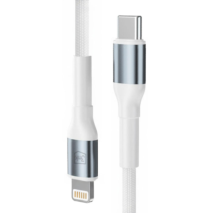3mk Hyper Cable N-SERIES USB-C / Lightning 2m PD 3.0 9V / 3A 27W - white