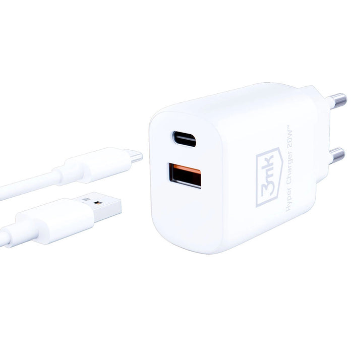 3MK HyperCharger 20W 1xUSB-C + 1xUSB-A PD / QC charger