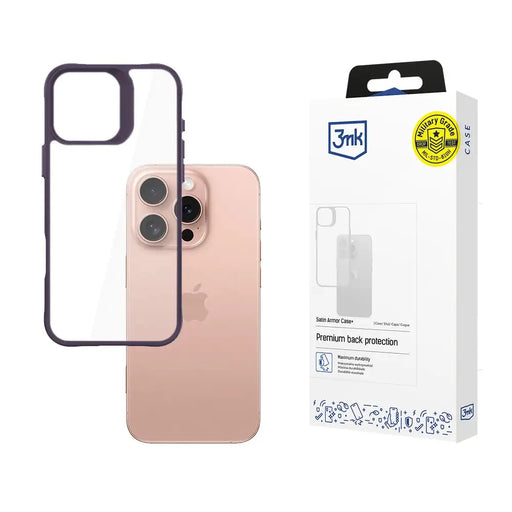 3mk Satin Armor Case+ Purple for Apple iPhone 16 Pro - Transparent - *Kategoria tymczasowa<<<HurtelXML