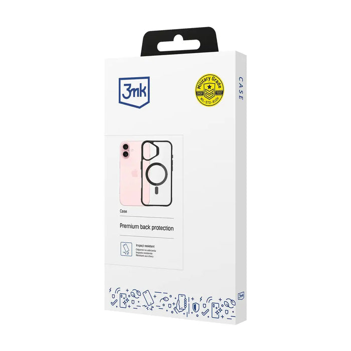 3mk Satin Armor MagCase with MagSafe for iPhone 16 Plus - Clear with Black Frame - *Kategoria tymczasowa<<<HurtelXML