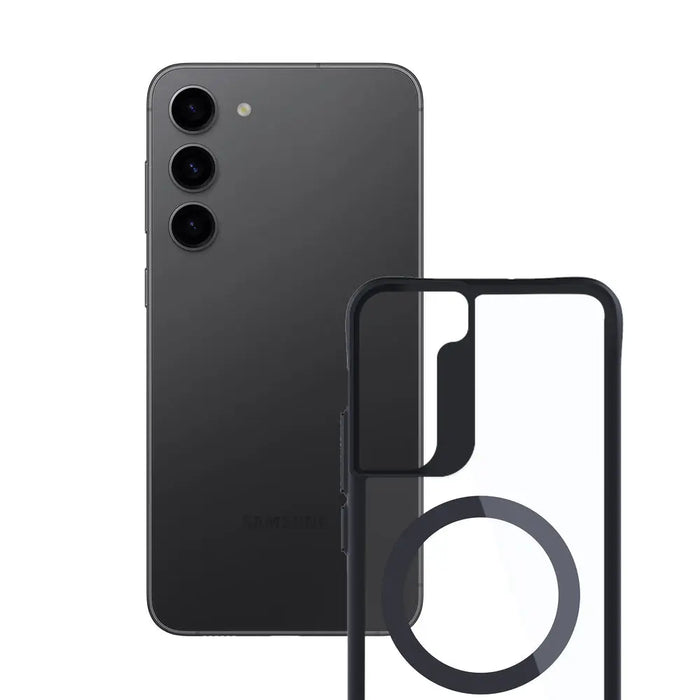 3mk Satin Armor MagCase with MagSafe for Samsung Galaxy S23+ - Transparent with Black Frame - *Kategoria
