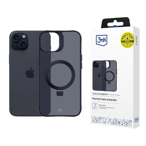 3mk Smoke Case Mag&Stand for Apple iPhone 15 - black - *Kategoria tymczasowa<<<HurtelXML
