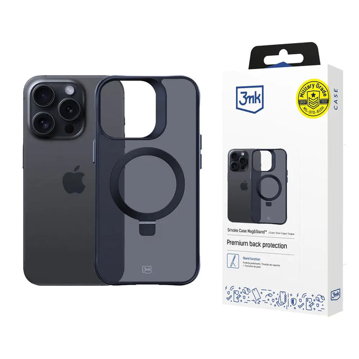3mk Smoke Case Mag&Stand for Apple iPhone 16 pro - black - *Kategoria tymczasowa<<<HurtelXML