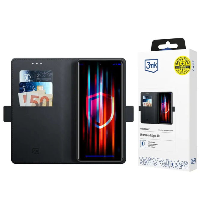 3mk Wallet Case for Motorola Edge 40 - Black - Cell phone cases and covers<<<HurtelXML