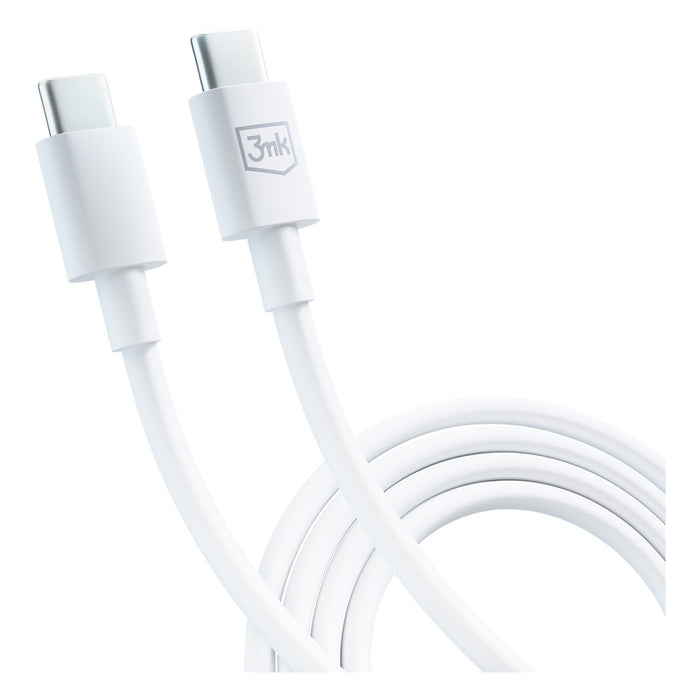3mk Hyper Cable USB-C / USB-C 100W 1.2m - white