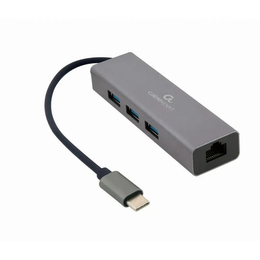 4-Port USB-C Hub GEMBIRD A-CMU3-LAN-01 White Grey - HUB USB<<<Компютър Мрежи и компоненти<<<Компютри|