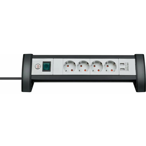 4-socket plugboard with power switch Brennenstuhl Premium-Office-Line 3600 W Black USB x 2 (1,8 m) - Електроника