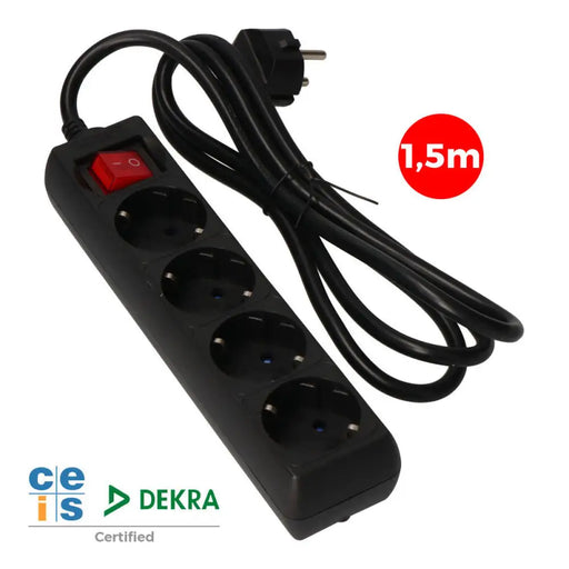 4-socket plugboard with power switch EDM 41013 Schuko (1,5 m) - Електроника Периферни и резервни части<<<Компютри|