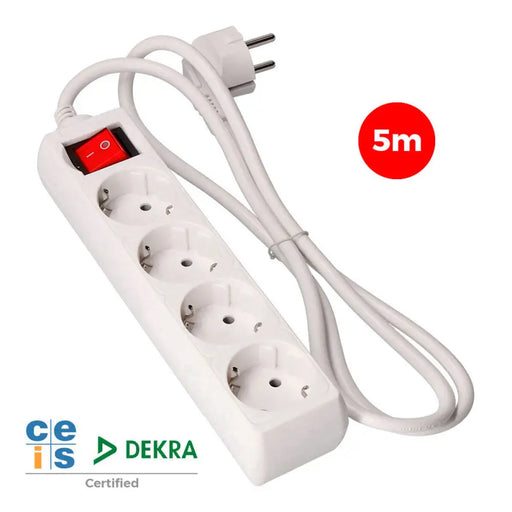 4-socket plugboard with power switch EDM 41064 Schuko (5 m) - Електроника Периферни и резервни части<<<Компютри|