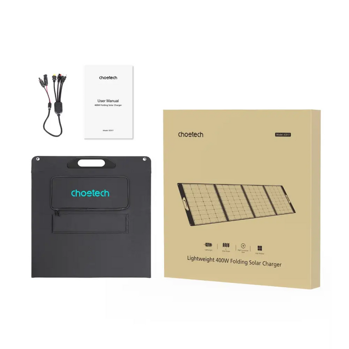 400W Choetech SC017 Solar Charger - Black - Cell phone USB charger<<<HurtelXML
