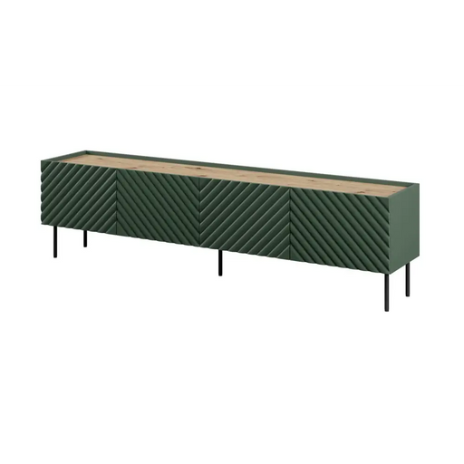4D RTV cabinet ONDA 200x40xH54.35 green (standing or wall mounted) - TV cabinets made of furniture boardSTV-ZPM<<<TV