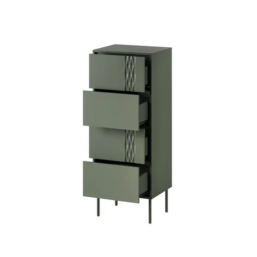 4S TRESSE chest of drawers 50x40x125 matte green - Chests of drawers made of furniture