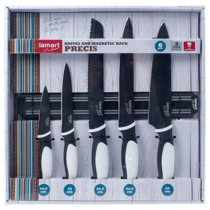 5 KNIFE SET WITH MAGNETIC HOLDER LT2157 LAMART - Дъски ножове и белачки<<<Домашни потреби<<<Кухня<<<Praktiker
