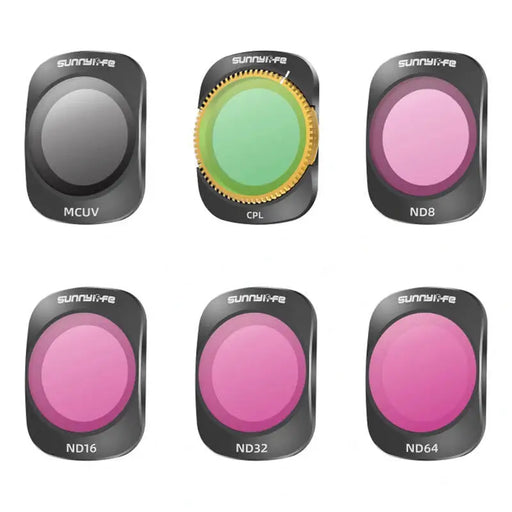 6 filters MCUV CPL ND8/16/32/64 Sunnylife for Pocket 3 - For sports cameras<<<Accessories<<<Photo