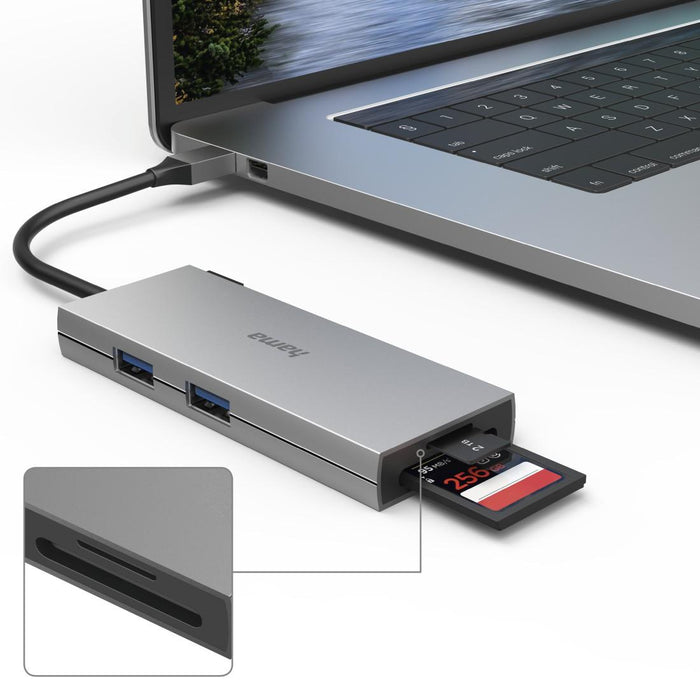 6-port hub USB-C 2 x USB-A USB-C HDMI SD microSD - USB хъбове<<<Компютърна периферия<<<ValiAPI