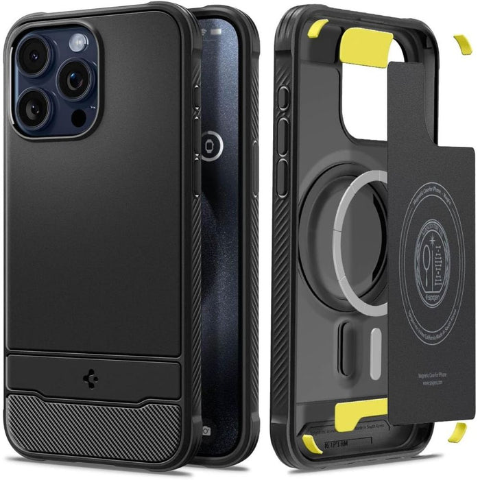 Spigen Rugged Armor Mag Case with MagSafe for iPhone 15 Pro Max - Matte Black - Cell phone cases and covers<<<HurtelXML