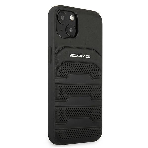 AMG Leather Debossed Lines case for iPhone 13 mini - black - Cell phone cases and covers<<<HurtelXML