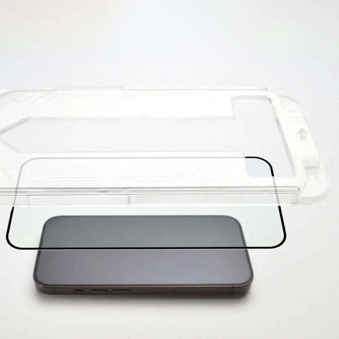 9H tempered glass with mounting frame for iPhone 14 Pro Wozinsky Premium Glass - black - Cell phone tempered