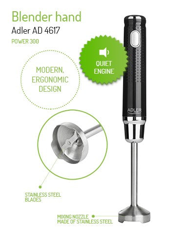 Adler AD 4617 blender Immersion blender Black,Silver 350 W