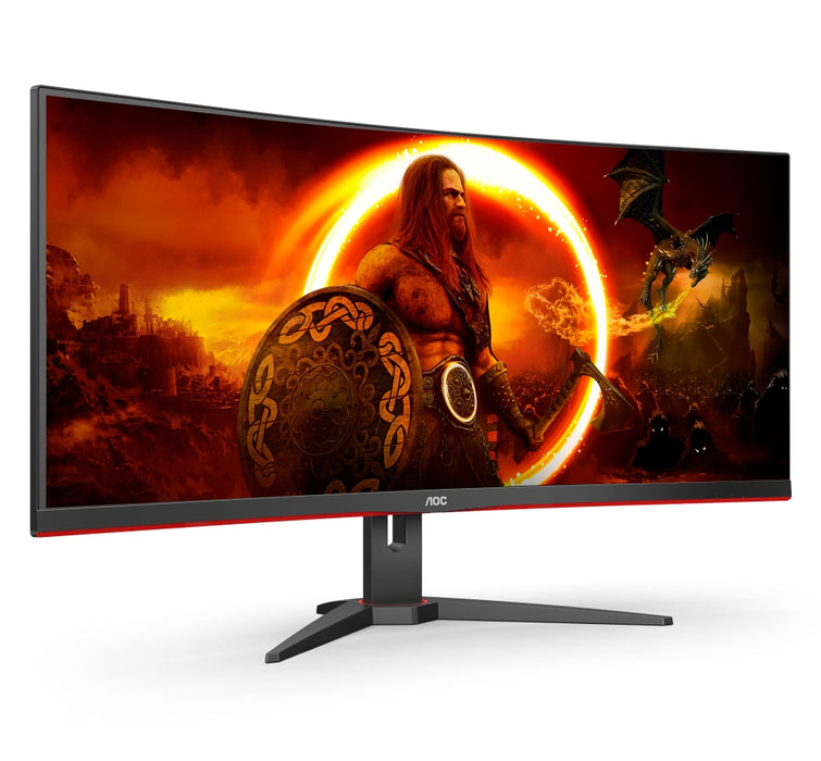 AOC CU34G2XE/BK, 34" Curved 1500R VA WLED, 3440x1440@144Hz, 4ms GtG, 1ms MPRT, 300 cd/m2, 3000:1, DCR 80M:1, Adaptive Sync, FlickerFree, Low Blue Light, Tilt, HDMI, 2xDP