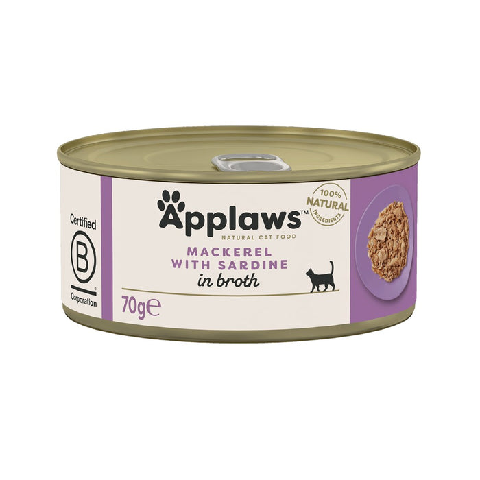 APPLAWS Mackerel with sardine in broth - wet cat food - 70g
