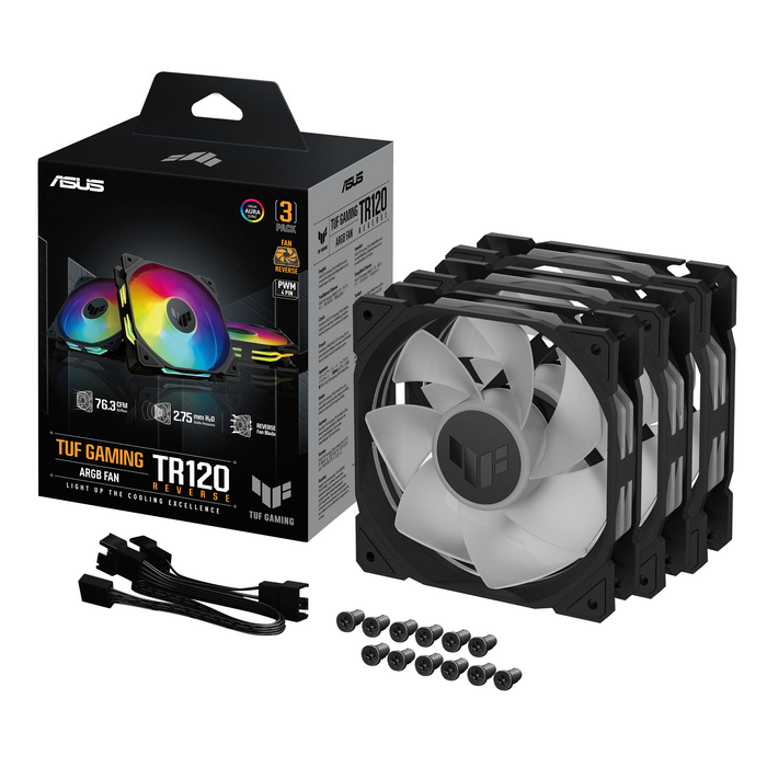 Fan Set 3 in 1 ASUS TUF GAMING TR120 ARGB Reverse Black