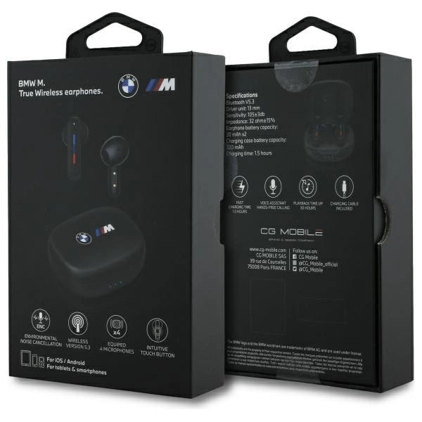 BMW Bluetooth headphones BMBEMIATP20LOK TWS + docking station black/black Printed Logos