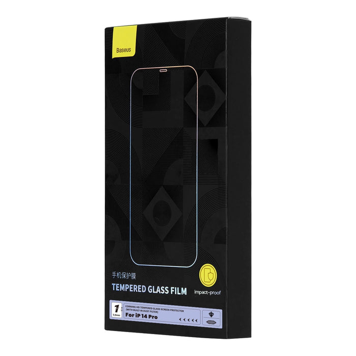 Baseus Full Screen Tempered Glass for iPhone 14 Pro with Speaker Cover 0.4mm + Mounting Kit