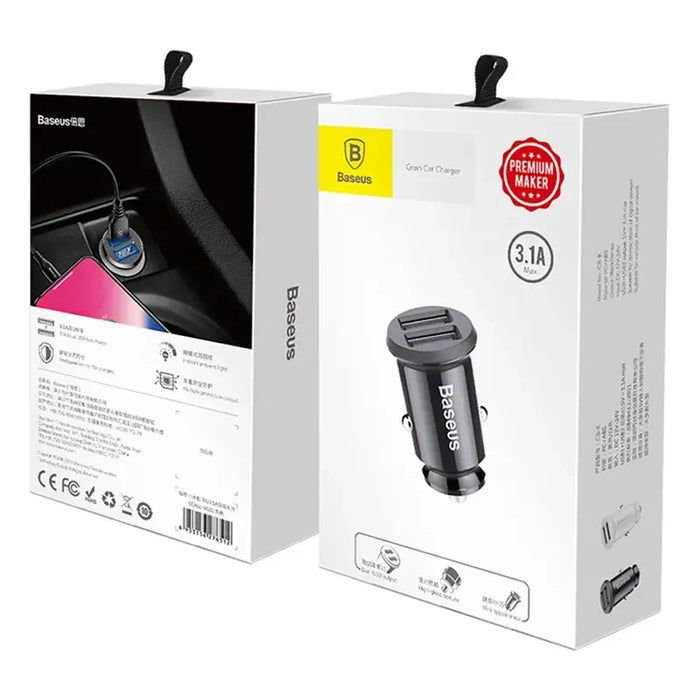 Baseus Grain Car Charger 2x USB 5V 3.1A (white)