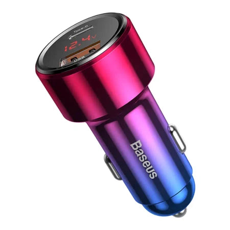 Baseus Magic USB + USB-C QC 4.0 PD 45W car charger (red-blue).