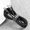 Baseus Cafule Cable USB For Micro 2A 3m Gray+Black