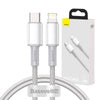 Baseus High Density Braided Cable Type-C to Lightning, PD,  20W, 1m (white)