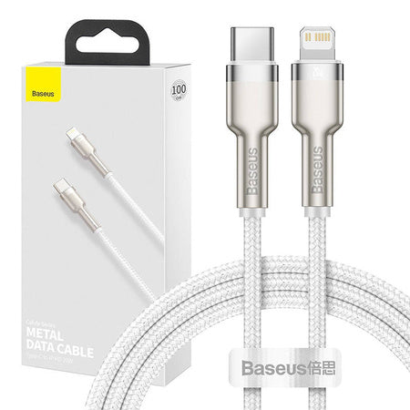 USB-C cable for Lightning Baseus Cafule, PD, 20W, 1m (white)