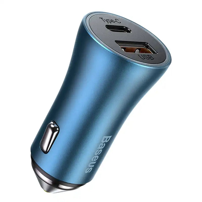 Baseus Golden Contactor Pro car charger, USB + USB-C, QC4.0+, PD, SCP, 40W (blue)