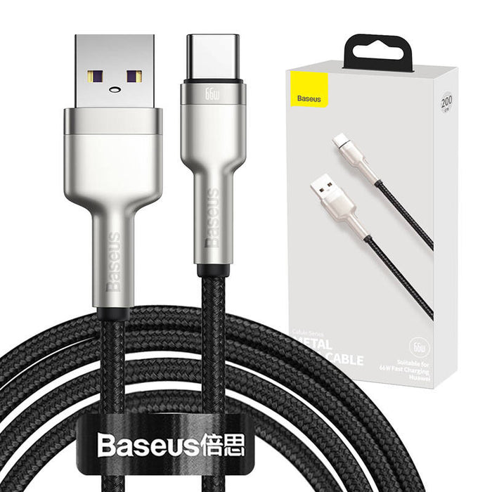 USB cable for USB-C Baseus Cafule, 66W, 2m (black)