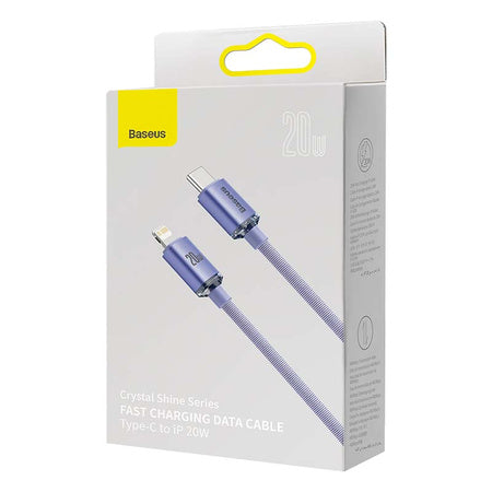 Baseus Crystal cable USB-C to Lightning, 20W, PD, 2m (violet)