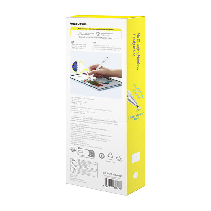 Baseus Smooth Writing III magnetic stylus 3in1 (white)