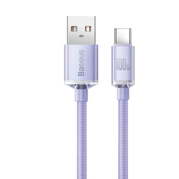 Baseus Crystal Shine cable USB to USB-C, 100W, 2m (purple)