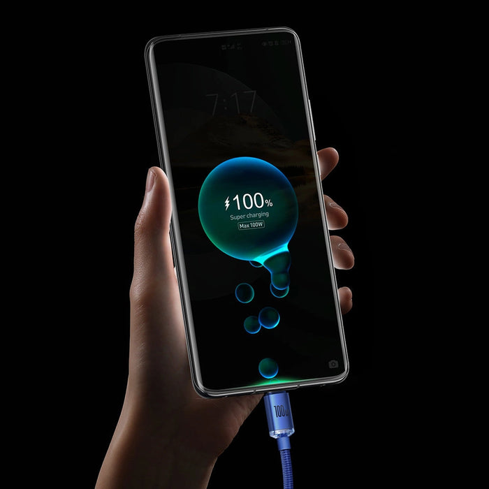 Baseus Crystal Shine cable USB to USB-C, 100W, 2m (purple)